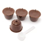 Ayrsjcl 4pcs Refillable Coffee Capsules 200 Times Reusable Coffee Pods Compatible with Line Machines Dolce Gusto Brewers