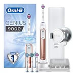 Oral-B Genius 9000 3D White Electric Toothbrush Powered by Braun, 1 Rose Gold Handle, 6 Modes Including Whitening, Sensitive, Gum Care, 4 Brush Heads, USB Case with 2 Pin UK Plug Mother's Day Gift