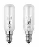 2x Cooker hob hood extractor light bulbs 40W E14 SES Small Edison Screw