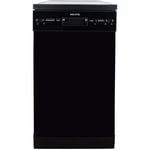 electriQ Slimline Freestanding Dishwasher - Black