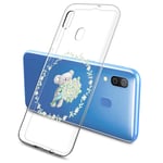 Oihxse Compatible with Motorola One Vision Case Cute Koala Cartoon Clear Pattern Design Transparent Flexible TPU Anti-Scratch Shockproof Slim Soft Silicone Bumper Protective Cover-A3