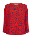 Tommy Hilfiger Womens V Neck Blouse - Red - Size 8 UK