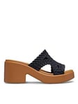 Crocs Brooklyn Slide Heeled Sandals - Black, Black, Size 8, Women