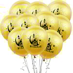 Eid Mubarak Ballonger Fest Dekoration GULD 10 STK