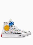 Converse Kids Unisex Bubble Strap 1V Hi Top Trainers - White Mutli, White, Size 11 Younger
