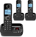 Alcatel - Trio Handset Phone, Cordless, Call Blocking & Answering Machine, Black
