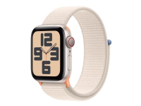 Apple Watch SE (GPS + Cellular) - 2a generation - 40 mm - stjärnljusaluminium - smart klocka med sportögla - vävd nylon - starlight - handledsstorlek: 130-200 mm - 32 GB - Wi-Fi, LTE, Bluetooth - 4G - 27.8 g