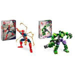LEGO Marvel Figurine d'Iron Spider-Man à Construire Jeu de Rôle pour Garçons et Filles de 8 Ans+ & 76241 Marvel L’Armure Robot de Hulk, Figurine Avengers, Jouet de Construction