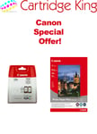 Canon PG-545 / CL-546 Ink Cartridge Combo Pack + Canon SG-201 Photo Paper 4x6in 