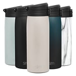 Simple Modern Insulated Thermos Travel Coffee Mug with Snap Flip Lid | Leakproof Reusable Stainless Steel Tumbler Cup | Valentines Gifts for Him & Her | Kona Collection | 16oz (470ml) | Almond Birch