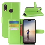 Huawei P20 Lite - Läderfodral / plånbok Grön