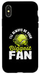 Coque pour iPhone X/XS Je serai toujours ton plus grand fan : joueur de tennis, entraîneur, papa, maman