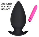 Butt Plug LARGE PRO Silicone 2 Inch Wide Smooth Butt Plug Sex Toy - VIBE BULLET