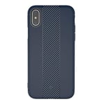 Ruthlessliu New For iPhone X/XS Carbon Fiber Texture TPU Anti-slip Soft Protective Back Cover Case(Black) (Color : Dark Blue)