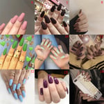 24pcs False Nails Fashion Fake Toe Tips Manicure Nail Art 8