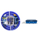 S&M 553042 - Tuyau bleu renforcé Blue Garden avec accessoires & Intex bâche protection pour piscine rectangulaire tubulaire 3m x 2m