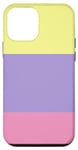 Coque pour iPhone 12 mini Jaune pastel - Violet clair pastel - Rayures magenta pastel