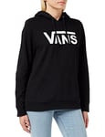 Vans Women's Drop V Logo Hoodie Hooded Sweatshirt, Black, L