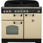 Rangemaster Classic Deluxe CDL100EICR/C 100cm Electric Range Cooker with Induction Hob - Cream / Chrome - A/A Rated