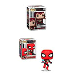 Funko POP! - Marvel Spiderman - No Way Home - Spider-Man With Integrated Suit POP! 56829 & POP Marvel : WandaVision - Scarlet Witch