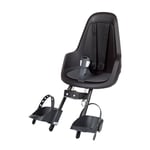 BOBIKE 8012500008 - GO Mini Siège vélo Avant pour Cadre – Sécurisé & Compact pour Enfants de 9 Mois à 3 Ans Jusqu’à 15 kg, Noir Urbain