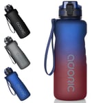 Water Bottle 1.5L - ADORIC Leak Proof Drinks Bottle with Filter, BPA Free Tritan Non-Toxic Plastic Sport Water Cup, Flip Top, for Work, Gym, Travel, Sports