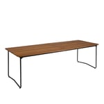 Grythyttan Stålmöbler - Bord B31 230cm svart stativ obehandlad teak - Matbord utomhus