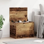 Förvaringslåda med lock Gamla trä 60x42x46 cm Ingenjörsträ