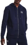 Sweatshirt med huva Under Armour UA Essential Fleece FZ Hood-NVY 1373881-410 Storlek S 954