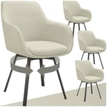 tectake® Lot de 4 Chaise pivotante de Salle à Manger Moderne Fauteuil salon Chaise Ergonomique Rembourrée Confortable Chaise Design Meuble salon pour Salle à manger, salon, coiffeuse, chambre, cuisine