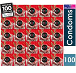100 x Exs Strawberry Flavoured Condoms | Vegan  | Bulk Wholesale Sealed Pack