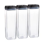 Flip Lock Plastic Food Storage Containers 1.9 Litre Pack of 3