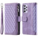 Samsung Galaxy A52 5G Quiltad plånboksväska, Lila