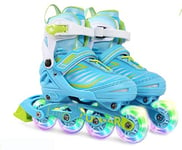 Haojie Adjustable inline roller skates, boys and girls role fun blinking glowing roller shoes start-three sizes,M