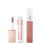 Maybelline Lifter Gloss and Superstay Matte Ink Lipstick Bundle (Various Shades) - 65 Seductress