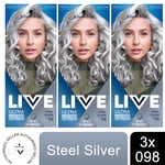 3pk Schwarzkopf Live Intense Colour Permanent or Semi-Permanent Hair Dye