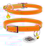 Halsband Kattunge Äkta Läder orange