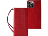 Hurtel Magnet Rem Fodral iPhone 14 flip cover plånbok mini nyckelband stativ röd
