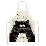 RONGJJ Chefs Creative Home Kitchen Apron for Women Men, Cat Pattern Design, Unisex Apron Perfect for Home BBQ Grill Baking Cooking Cleaning, A, 68x55CM