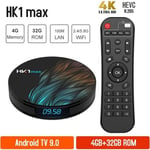 Smart TV box HK1MAX - Android 10 4GB+32GB 2.4G-5GWifi BT4,0 RK3318 Quad Core 4K hk1 max Décodeur Netflix Media Player