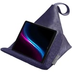 Izabela Peters® Designer Bean Bag Cushion Pillow Stand for IPad, Tablet, Kindle, Phone – The Holder Supports Devices At Any Angle – Luxurious Shimmer Velvet – Navy | Signature Colour Collection