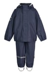 Mikk-Line PU Rain Set w/Suspenders Recycled regnställ Blue Nights 98 - Fri frakt