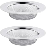 2-pack rostfritt stål diskbänksfilter, 7,5 cm avloppssil, handfat