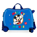 Disney Circle Mickey Blue Kids Rolling Suitcase 50 x 38 x 20 cm Rigid ABS Combination Lock 34 Litre 2.1 kg 4 Wheels Hand Luggage