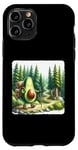 Coque pour iPhone 11 Pro Sac à dos de randonnée avocat dans une forêt luxuriante avec chemin