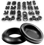 DSL Rubber Grommet Kit, 200pcs 18 Sizes Black Rubber Grommets for Holes Wire for
