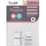 Matelas climatisé TINEO 60x120 cm + drap housse + alèse (lot)