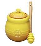 Le Creuset Stoneware Honey Pot with dipper -Dijon Yellow (New)
