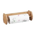 Relaxdays 10020331 Dérouleur de papier essuie-tout mural en bambou distributeur porte-rouleau en bois H x l x P: 12 x 37 x 13 cm, nature