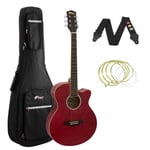 Tiger Red Acoustic Guitar Pack for Students with Padded Bag
